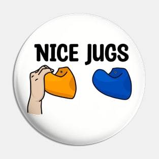 Rock Climbing Jugs Pun Pin