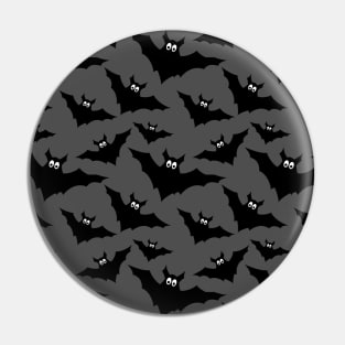 Cool gray black Flying bats Halloween pattern Pin