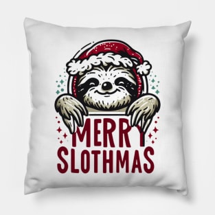 Funny Merry Slothmas Christmas Pajama for Sloth Lovers Pillow