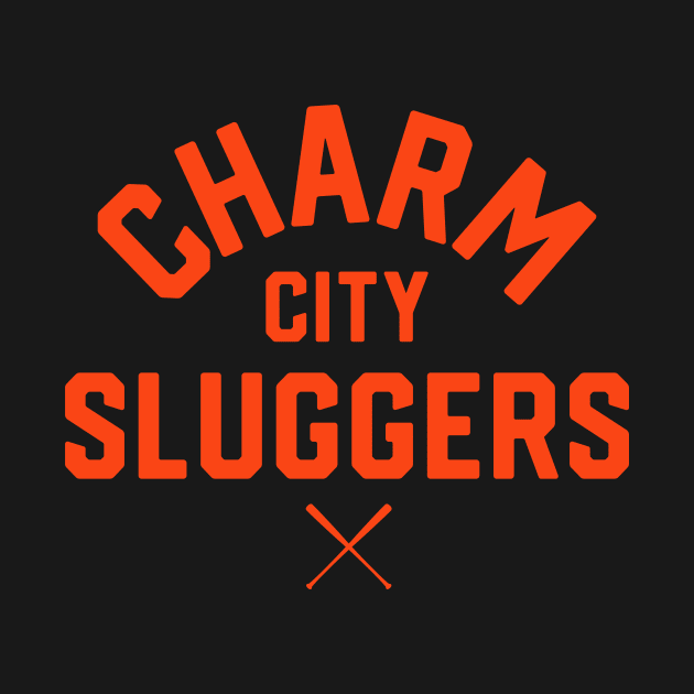 Baltimore 'Charm City Sluggers' Baseball Fan T-Shirt: Bold Design for the True Baltimore Baseball Enthusiast! by CC0hort