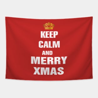 Keep Calm and Merry Xmas Tapestry