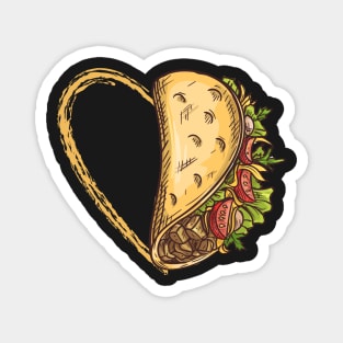 Tacos Heart Mexican Dish Street Food Chili Taquitos Magnet