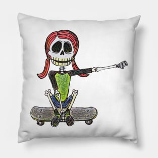 Lively Bones Skater Girl Pillow