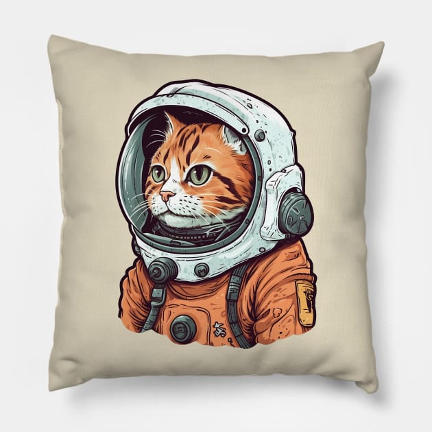 Astronaut cat Pillow by AestheticsArt81