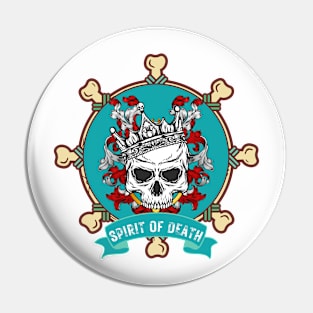 King Skull with Coat of Arms Pin