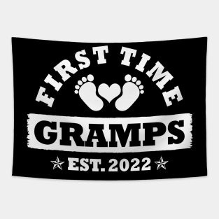 First Time Gramps Est 2022 Funny Father's Day Gift Tapestry