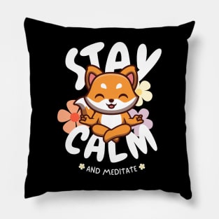 Keep calm and meditate Pillow