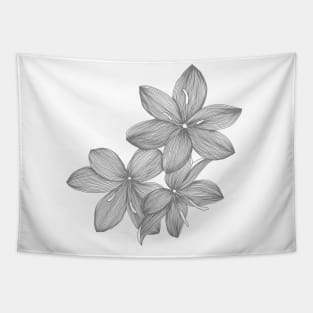 Hand drawn pencil flowers Tapestry