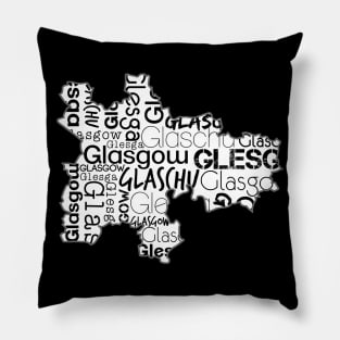 Glasgow City Map With Text Pillow