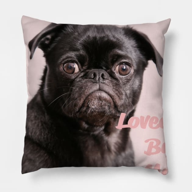 Loved by my pug Pillow by Njuguman