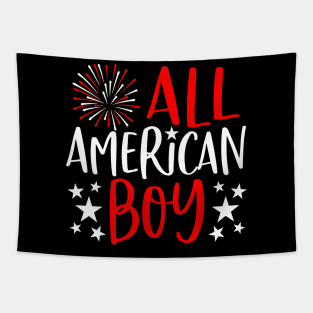 4th of July Family Matching Shirts All American Boy Tapestry