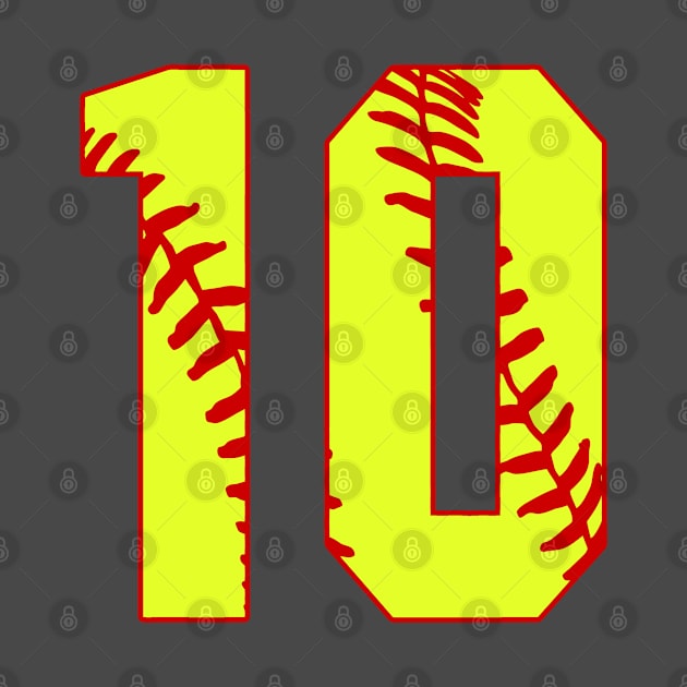 Fastpitch Softball Number 10 #10 Softball Shirt Jersey Uniform Favorite Player Biggest Fan by TeeCreations