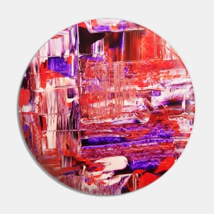 Abstract painting Red and white with a kiss of blue Pin