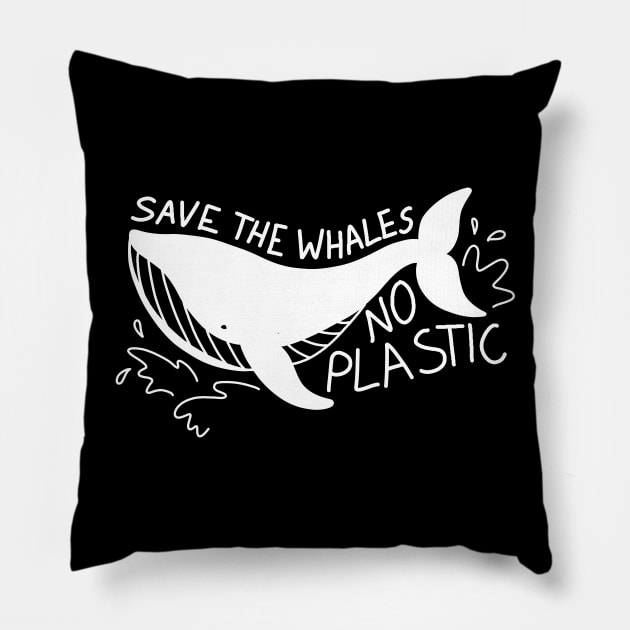 Save The Whales Pillow by valentinahramov