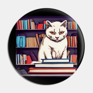 Library Cat Pin