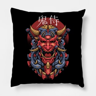 oni mecha samurai Pillow