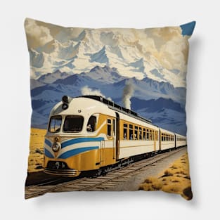 Southern Fuegian Railway Argentina Vintage Tourism Poster Pillow