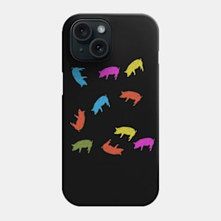 coroful pigs with a heart pattern Phone Case