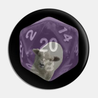 Nat20 Sheep on Purple Pin