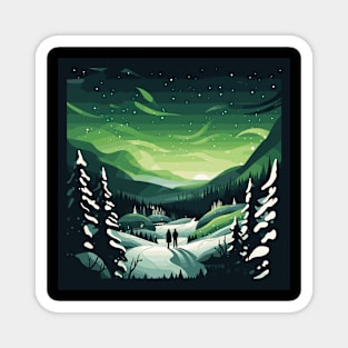 Aurora Dreams: Celestial Canvas Northern Lights Sweden Magnet