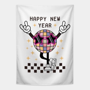 Happy New Year Disco Ball Tapestry