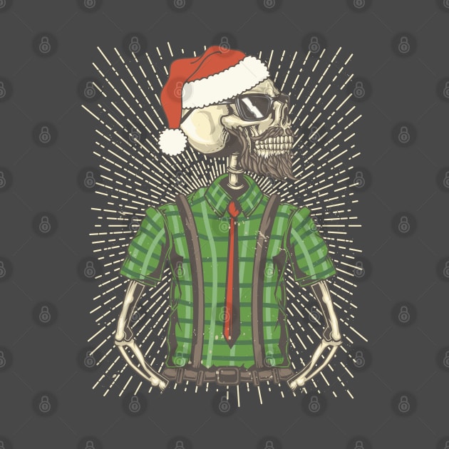 Happy Seasons - Hipster Santa Claus Skeleton by EDDArt