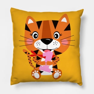 happy birthday tiger girl Pillow