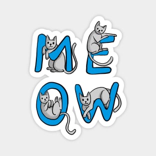 Dramabite Meow Cats Love Kitten Funny Cute Cat Lover Gift Graphic Magnet