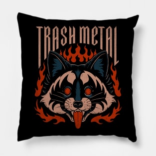 Trash Metal Raccoon Pillow