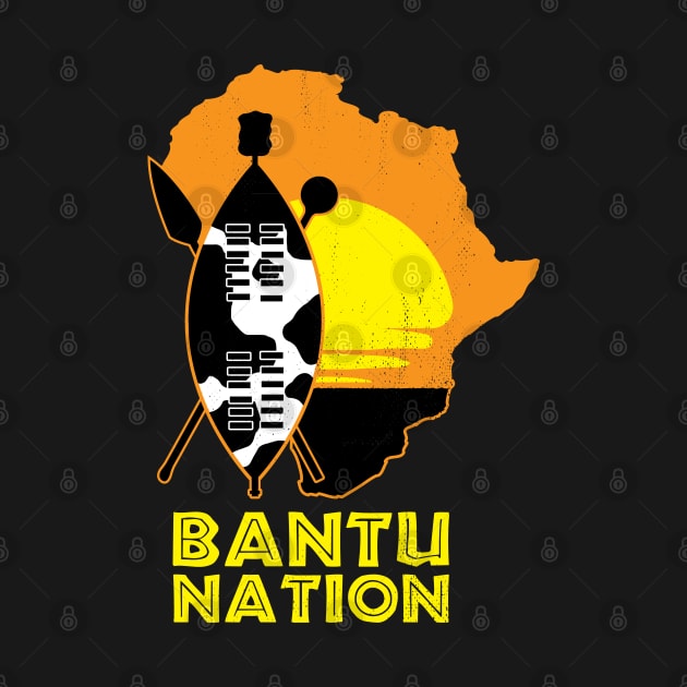 Bantu Nation Africa Zulu Shield Safari African Sunset by BraaiNinja