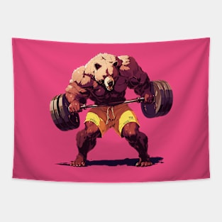 bear at gym Tapestry