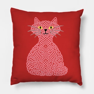 Knotty Cat - Red Pillow