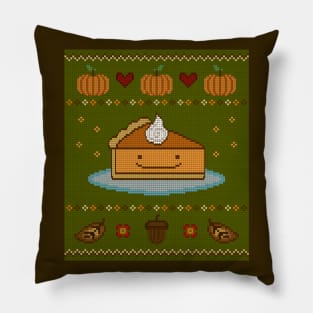 Autumn Pumpkin Pie Knit Pillow