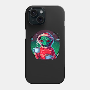 Christmas Funny Alien Wearing Sweater Phone Case