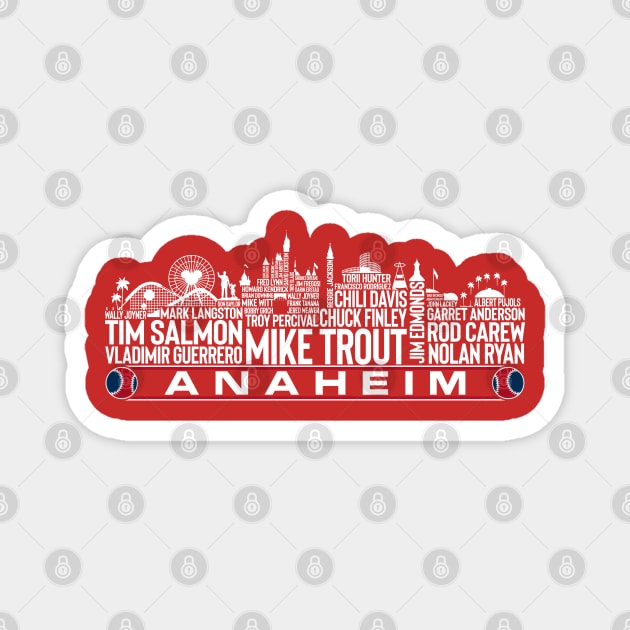 Los Angeles Baseball Team All Time Legends, Anaheim City Skyline Magnet by Legend Skyline