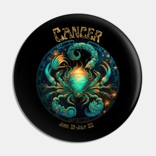 Retro Cancer Zodiac Sign Pin