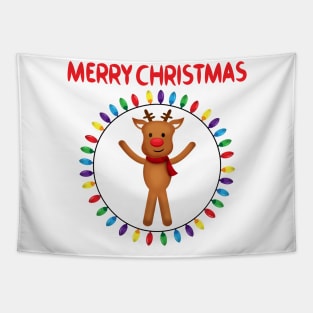 Cute Christmas Reindeer Tapestry