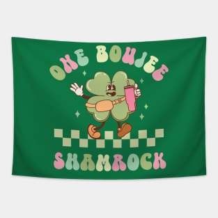 One Boujee Shamrock St Patricks Day Lucky Clover Tapestry