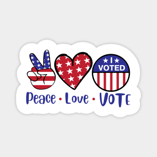 Peace Love Vote Magnet