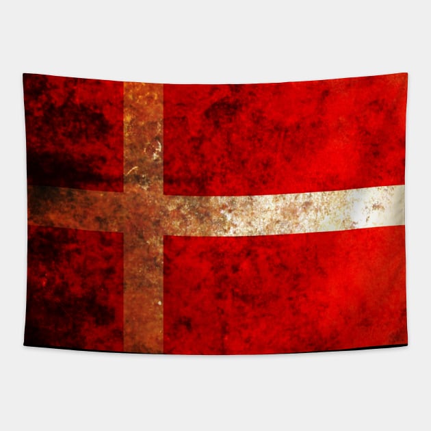 A grunge looking distressed Danish flag of Denmark Tapestry by Guntah