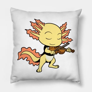 Comic axolotl plays violin Pillow