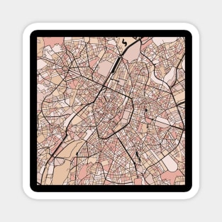 Brussels Map Pattern in Soft Pink Pastels Magnet