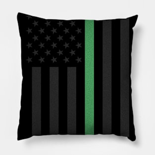 Military Border Patrol Thin Green Line Pillow