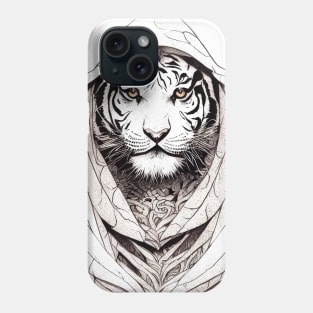 Tiger Animal Wild Nature Illustration Line Epic Illustration Line Art Phone Case