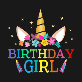 The Birthday Girl Unicorn Birthday T-Shirt