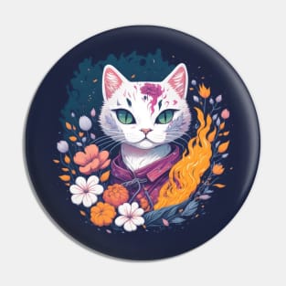 Floral Cat Pin