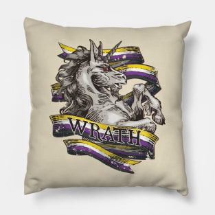 Wrath Unicorn – Nonbinary Pride Pillow