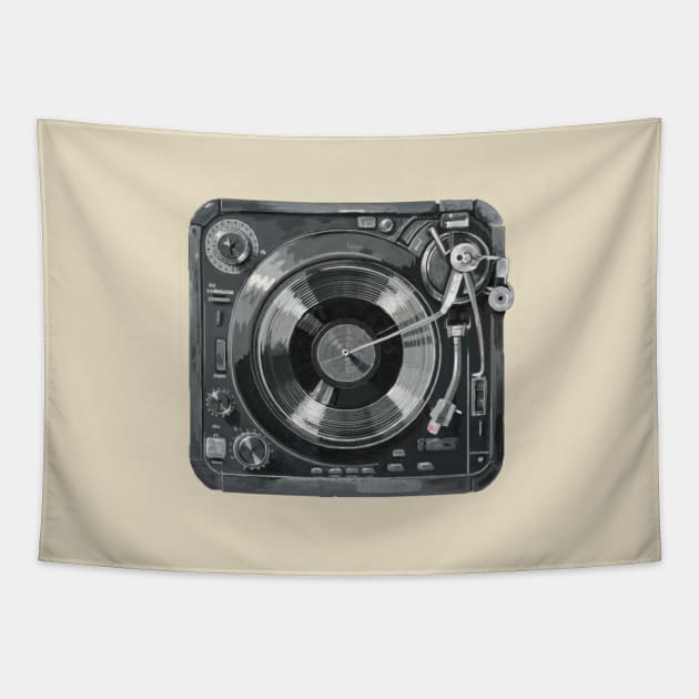 Turntable (Gray Colorway) Analog / Music Tapestry by Aldrvnd