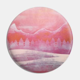 Landscape Neck Gator Pink Mountains Forest Pin