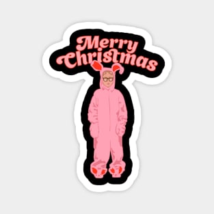 Merry Christmas - Ralphie Pink Bunny Costume - Funny Graphic Magnet